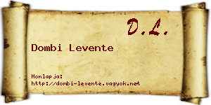 Dombi Levente névjegykártya