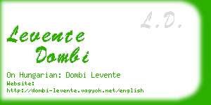levente dombi business card